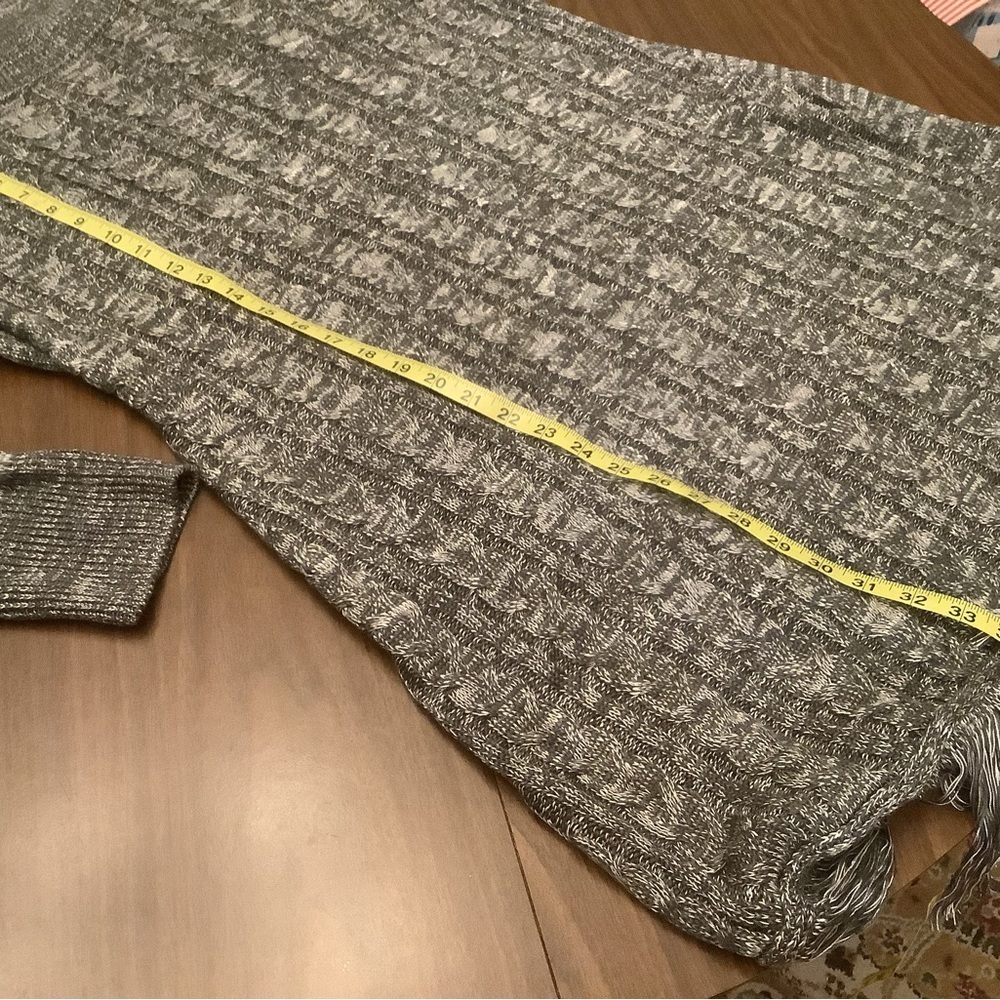 🖤 Soft Surroundings Heathered Gray Fringe Hem Sweater Dress- Plus Size 1X - Picture 7 of 11